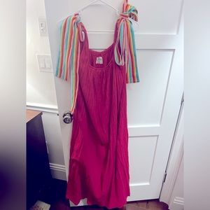 Pink Pitusa cover up or dress. Can be worn either or. Tie straps on shoulders